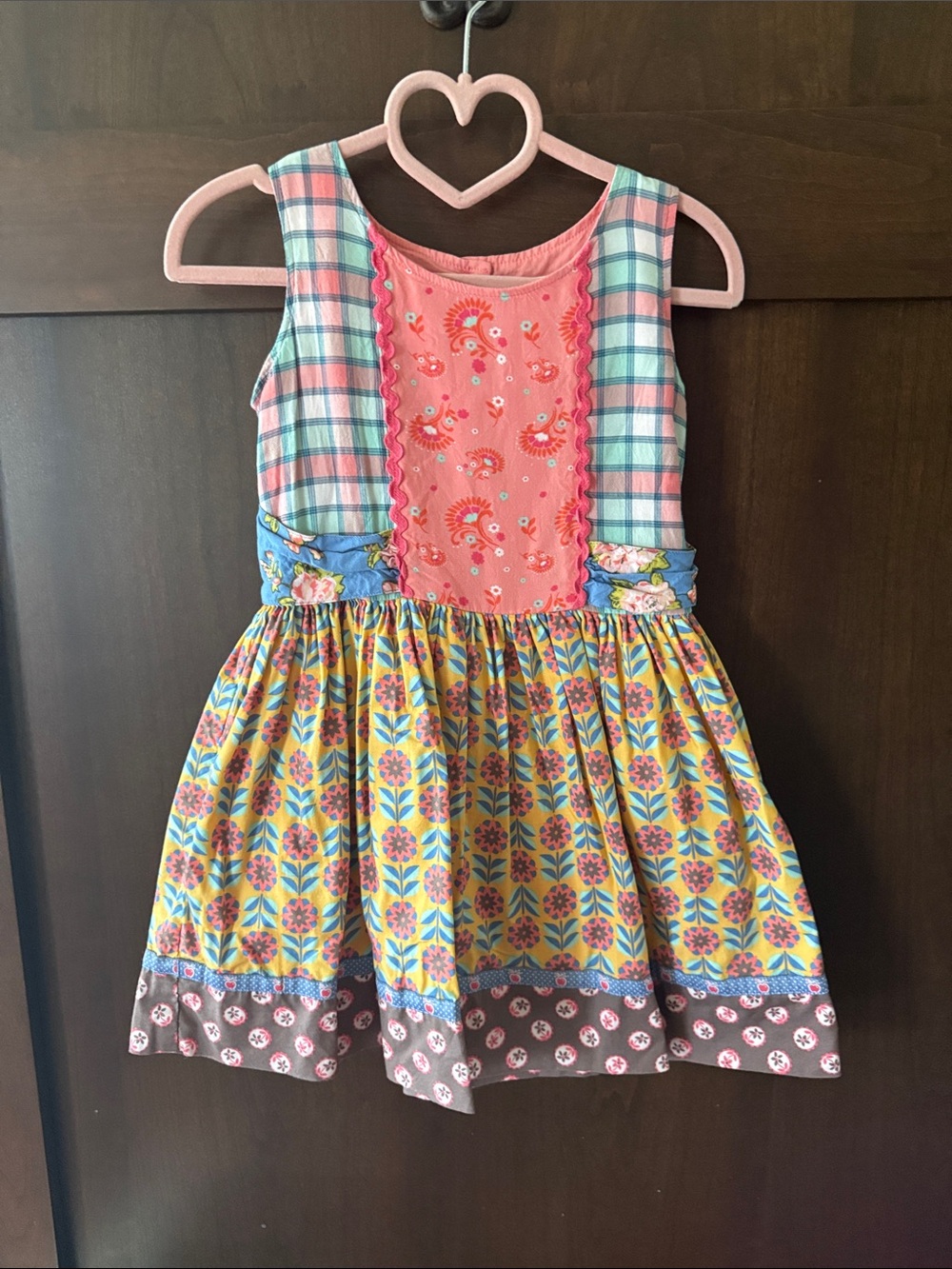 Matilda Jane Coral Pink & Multi Patchwork Floral Dress